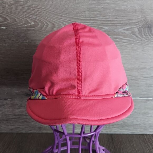 Turtle Fur Pink Kaleidoscope Print Beanie with Visor - Picture 2 of 6